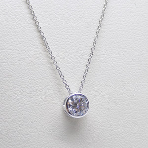 18ct White Gold Round Brilliant Rubover Lab Grown Diamond Pendant 0.50ct SKU 7743835
