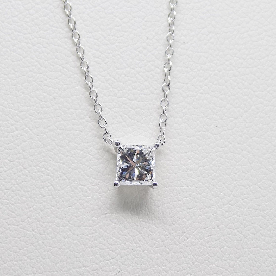 9ct White Gold Princess Cut Lab Grown Diamond Pendant 0.50ct SKU 7743841
