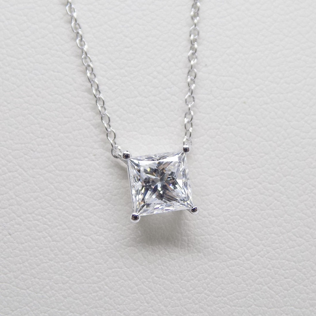 9ct White Gold Princess Cut Lab Grown Diamond Pendant 1.00ct SKU 7743845