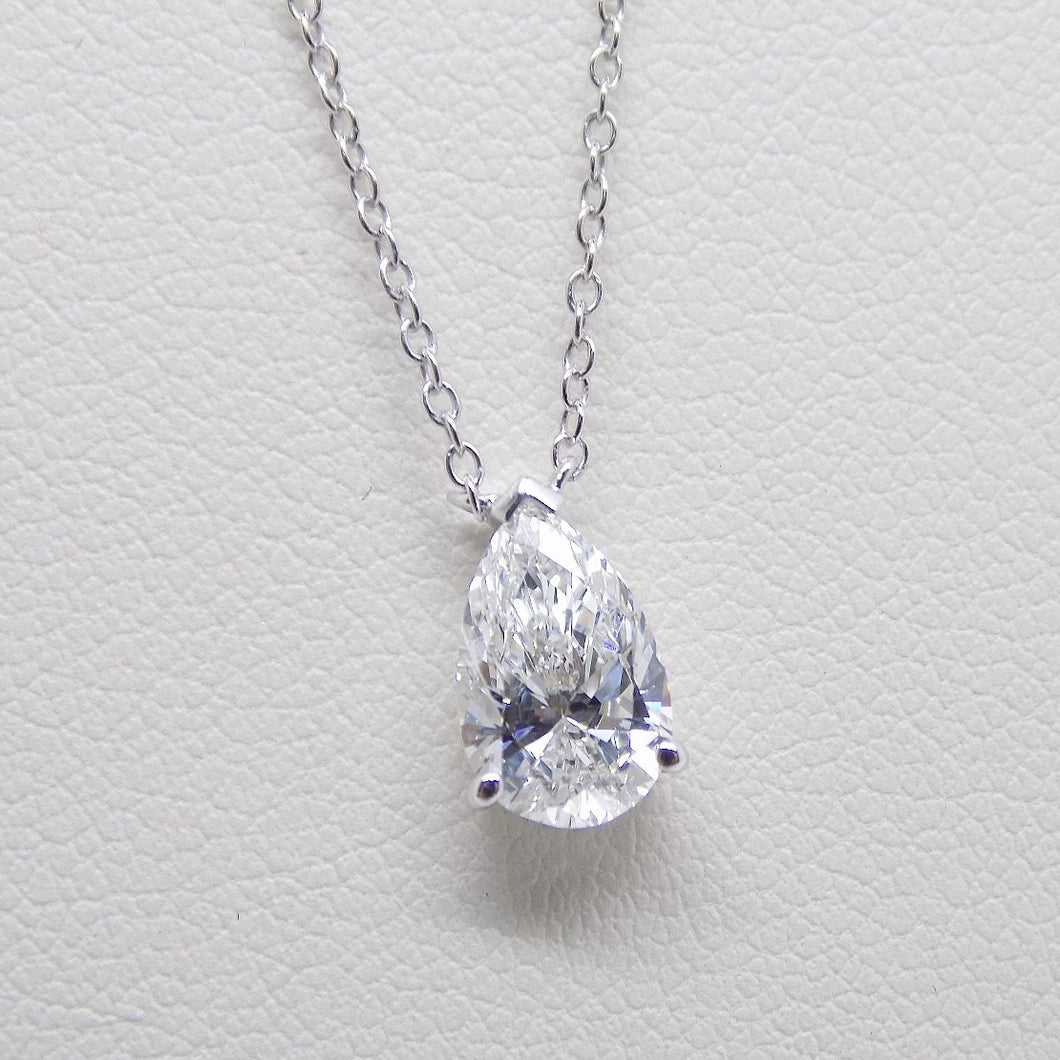 9ct White Gold Pear Cut Lab Grown Diamond Pendant 1.00ct SKU 7743847