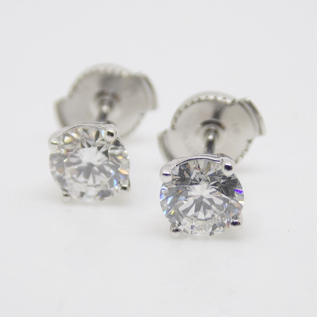 18ct White Gold Round Brilliant Lab Grown Diamond Stud Earrings SKU 7743857 1.50CT