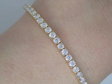 Load image into Gallery viewer, 9ct Yellow Gold Talon Claw Round Brilliant Lab Grown Diamonds Bracelet 5.00CT SKU 7743880
