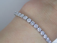 Load image into Gallery viewer, 9ct White Gold Talon Claw Round Brilliant Lab Grown Diamonds Bracelet 10.00CT SKU 7743884
