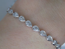 Load image into Gallery viewer, 9ct White Gold Rubover Pear Cut Lab Grown Diamonds Bracelet 4.35CT SKU 7743888
