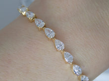 Load image into Gallery viewer, 9ct Yellow Gold  Pear Cut Lab Grown Diamonds Bracelet 7.00CT SKU 7743889
