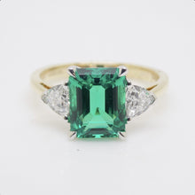 Load image into Gallery viewer, 9ct Yellow Gold Emerald Cut Lab Grown Emerald and Lab Grown Diamonds SKU 7754002
