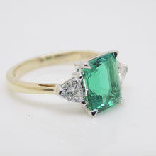 Load image into Gallery viewer, 9ct Yellow Gold Emerald Cut Lab Grown Emerald and Lab Grown Diamonds SKU 7754002
