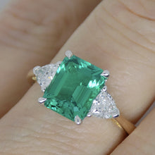 Load image into Gallery viewer, 9ct Yellow Gold Emerald Cut Lab Grown Emerald and Lab Grown Diamonds SKU 7754002
