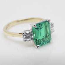 Load image into Gallery viewer, 9ct Yellow Gold Emerald Cut Lab Grown Emerald and Lab Grown Diamonds SKU 7754003
