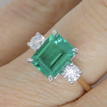 Load image into Gallery viewer, 9ct Yellow Gold Emerald Cut Lab Grown Emerald and Lab Grown Diamonds SKU 7754003
