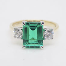 Load image into Gallery viewer, 9ct Yellow Gold Emerald Cut Lab Grown Emerald and Lab Grown Diamonds SKU 7754003
