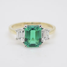 Load image into Gallery viewer, 9ct Yellow Gold Emerald Cut Lab Grown Emerald and Lab Grown Diamonds SKU 7754004
