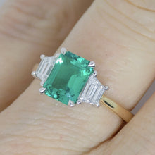 Load image into Gallery viewer, 9ct Yellow Gold Emerald Cut Lab Grown Emerald and Lab Grown Diamonds SKU 7754004
