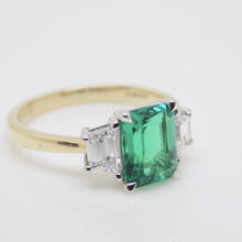 Load image into Gallery viewer, 9ct Yellow Gold Emerald Cut Lab Grown Emerald and Lab Grown Diamonds SKU 7754004
