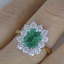 Load image into Gallery viewer, 9ct Yellow Gold Emerald Cut Lab Grown Emerald and Lab Grown Diamonds SKU 7754005
