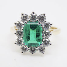 Load image into Gallery viewer, 9ct Yellow Gold Emerald Cut Lab Grown Emerald and Lab Grown Diamonds SKU 7754005

