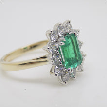 Load image into Gallery viewer, 9ct Yellow Gold Emerald Cut Lab Grown Emerald and Lab Grown Diamonds SKU 7754005
