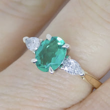 Load image into Gallery viewer, 9ct Yellow Gold Oval Lab Grown Emerald and Pear Cut Lab Grown Diamonds SKU 7754006
