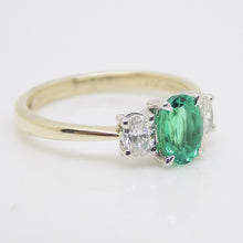 Load image into Gallery viewer, 9CT Yellow Gold Oval Cut Lab Grown Emerald and Oval Cut Lab Grown Diamonds SKU 7754007
