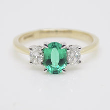 Load image into Gallery viewer, 9CT Yellow Gold Oval Cut Lab Grown Emerald and Oval Cut Lab Grown Diamonds SKU 7754007
