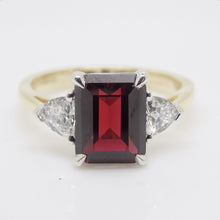 Load image into Gallery viewer, 9ct Yellow Gold Emerald Cut Lab Grown Ruby and Lab Grown Diamonds SKU 7756001
