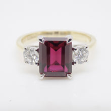 Load image into Gallery viewer, 9ct Yellow Gold Emerald Cut Lab Grown Ruby and Lab Grown Diamonds SKU 7756002
