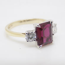 Load image into Gallery viewer, 9ct Yellow Gold Emerald Cut Lab Grown Ruby and Lab Grown Diamonds SKU 7756002
