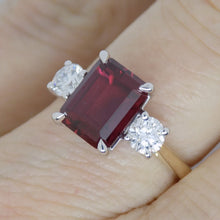 Load image into Gallery viewer, 9ct Yellow Gold Emerald Cut Lab Grown Ruby and Lab Grown Diamonds SKU 7756002
