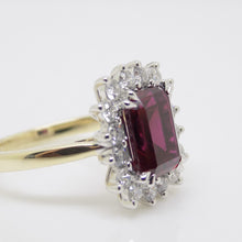 Load image into Gallery viewer, 9ct Yellow Gold Emerald Cut Lab Grown Ruby and Lab Grown Diamonds SKU 7756003
