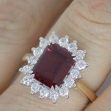 Load image into Gallery viewer, 9ct Yellow Gold Emerald Cut Lab Grown Ruby and Lab Grown Diamonds SKU 7756003

