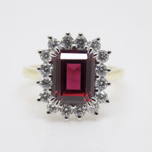 Load image into Gallery viewer, 9ct Yellow Gold Emerald Cut Lab Grown Ruby and Lab Grown Diamonds SKU 7756003
