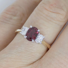 Load image into Gallery viewer, 9CT Yellow Gold Oval Cut Lab Grown Ruby and Oval Lab Grown Diamonds SKU 7756006
