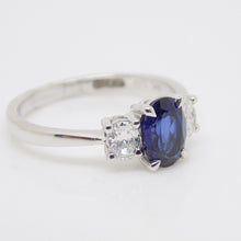 Load image into Gallery viewer, 9CT White Gold Oval Cut Lab Grown Sapphire and Oval Cut Lab Grown Diamonds SKU 7757007
