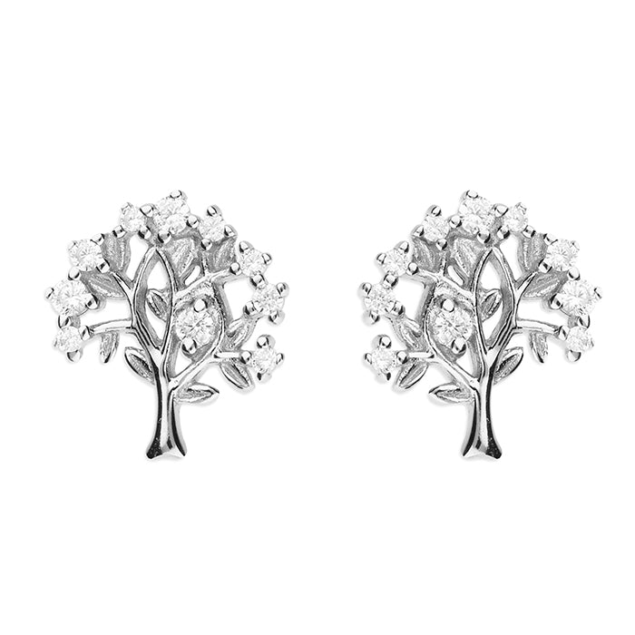 Sterling Silver Cz Tree of Life Earrings SKU 0107821