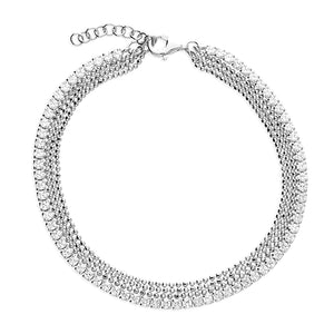 Sterling Silver Cz Tennis 3 Strand Bracelet SKU 0132205