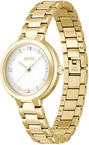 Ladies Hugo Boss Watch Stainless Steel Gold Tone Strap SKU 4012163