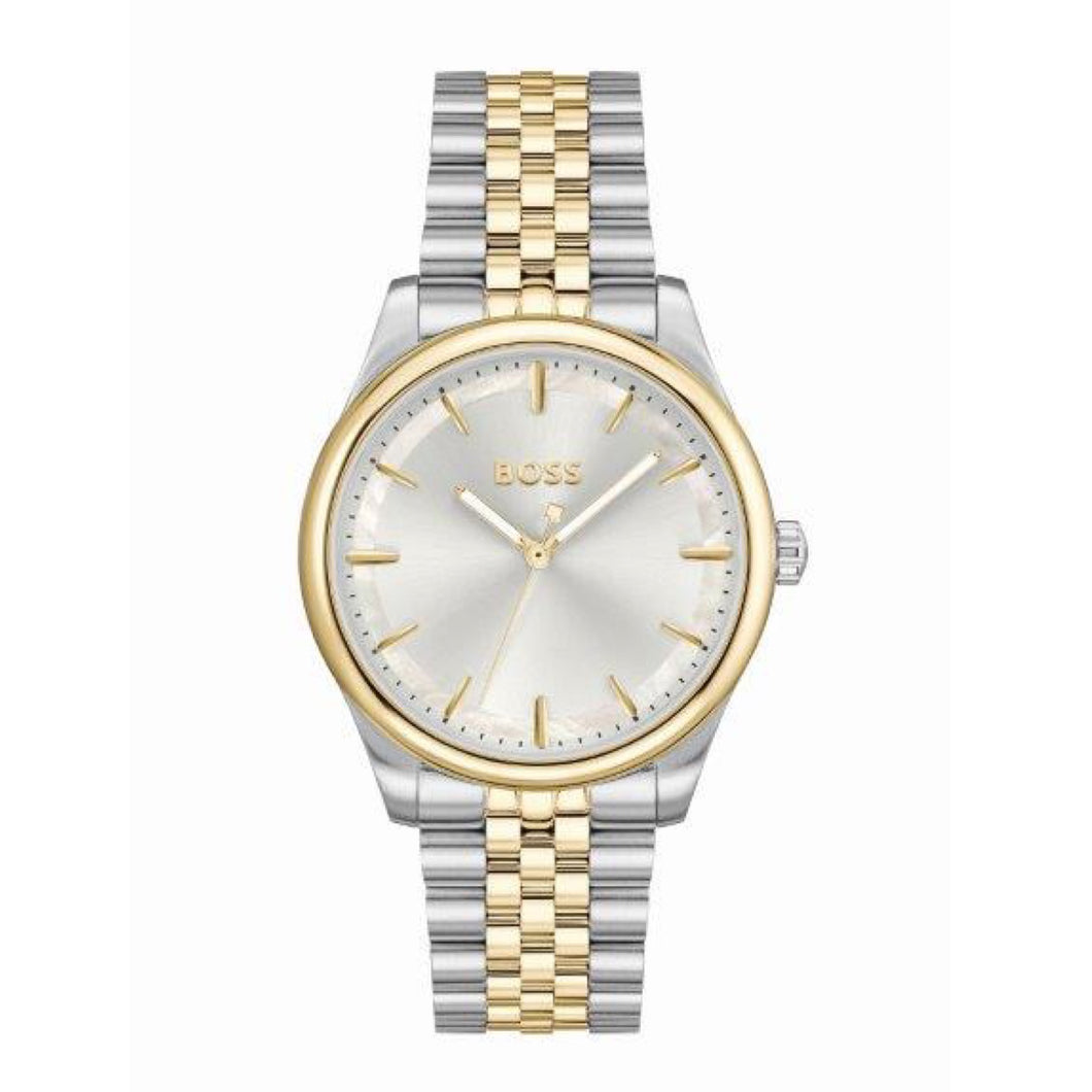 Ladies Hugo Boss Watch Silver Dial, Stainless Steel 2 Tone Bracelet Strap SKU 4012175