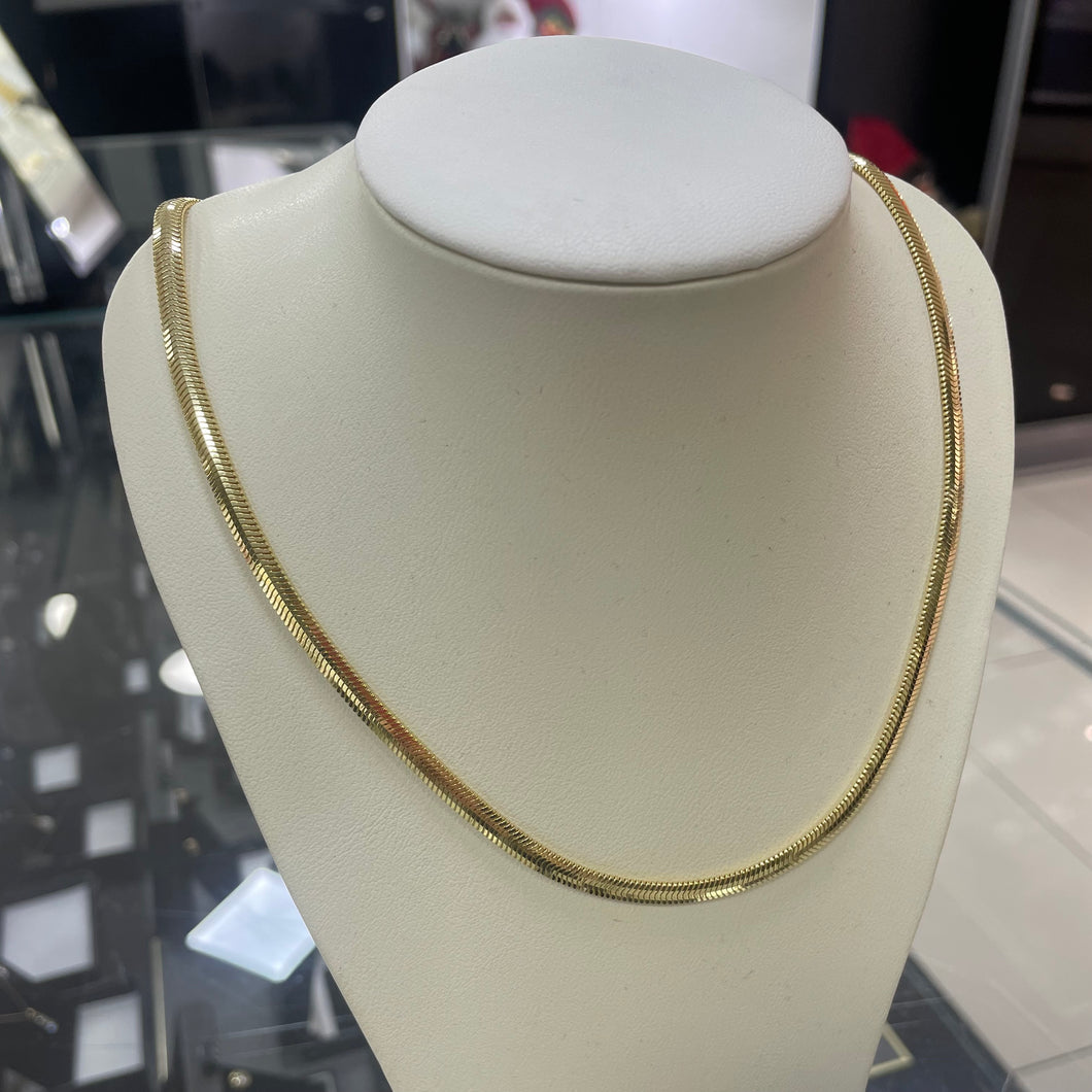 Sterling Silver Gold Finish Oval Snake Collar Necklace SKU 0113500