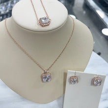 Load image into Gallery viewer, Sterling Silver Rose Finish CZ Bracelet, Necklace and Earrings Set SKU 0501501

