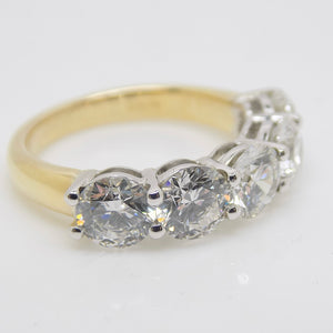 18ct Yellow Gold/White Gold Head 5 Lab Grown Diamonds Ring 3.25ct SKU 7707104