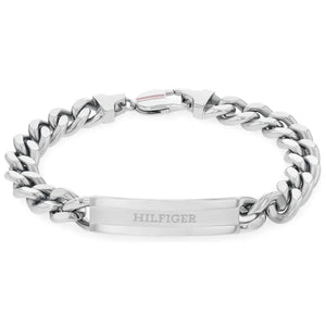 Tommy Hilfiger Gents Silver Tone Stainless Steel ID Bracelet SKU 3016090