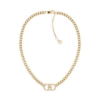 Tommy Hilfiger Ladies Stainless Steel Gold Tone & Cz Necklace SKU 3016095
