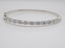 Load image into Gallery viewer, Sterling Silver Round &amp; Rectangle CZ Bangle SKU 0103016

