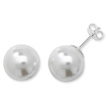 Load image into Gallery viewer, Sterling Silver 13mm Synthetic Pearl Ball Stud Earrings SKU 0106012
