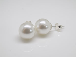 Sterling Silver 10mm Synthetic Pearl Ball Stud Earrings SKU 0106017
