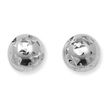 Load image into Gallery viewer, Sterling Silver 8mm Diamond Cut Ball Stud Earrings SKU 0106028

