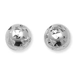 Sterling Silver 8mm Diamond Cut Ball Stud Earrings SKU 0106028