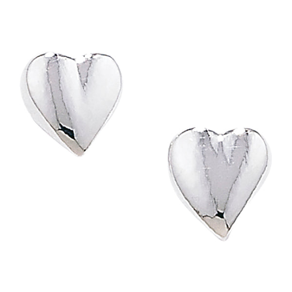 Sterling Silver Plain Small Heart Stud Earrings SKU 0106034