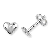 Load image into Gallery viewer, Sterling Silver Small Plain Heart Stud Earrings SKU 0106054
