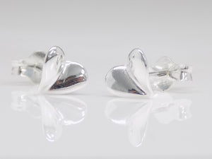 Sterling Silver Small Plain Heart Stud Earrings SKU 0106054